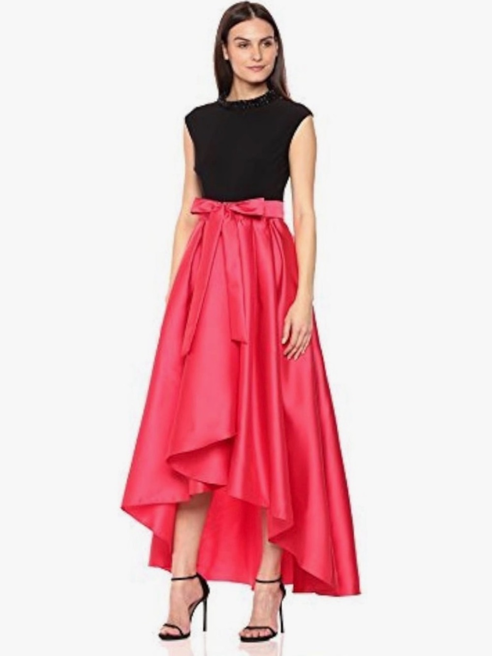 Ignite Women's Bead Neck Hi-lo Mikado Ballgown